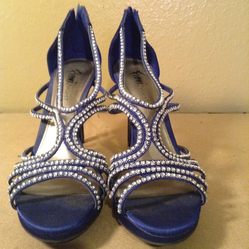 blue high heels